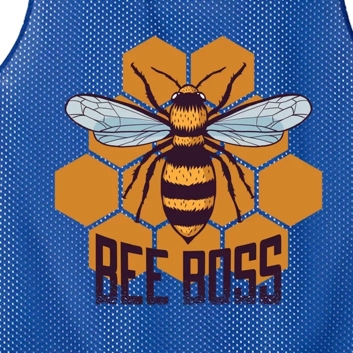 Bee Boss For Beekeepers Who Grow Bees Gift Mesh Reversible Basketball Jersey Tank