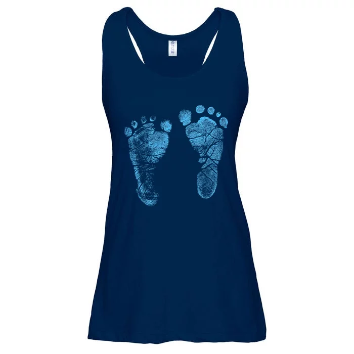 Blue Baby Footprints. Adorable Baby Feet Perfect For New Baby Boy Ladies Essential Flowy Tank