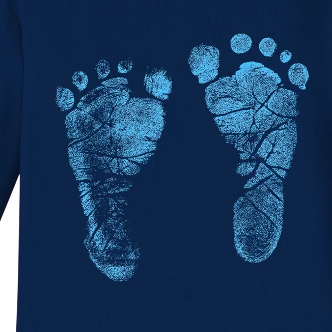 Blue Baby Footprints. Adorable Baby Feet Perfect For New Baby Boy Baby Long Sleeve Bodysuit