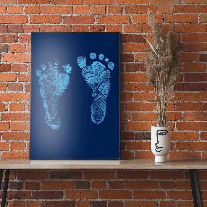 Blue Baby Footprints. Adorable Baby Feet Perfect For New Baby Boy Poster