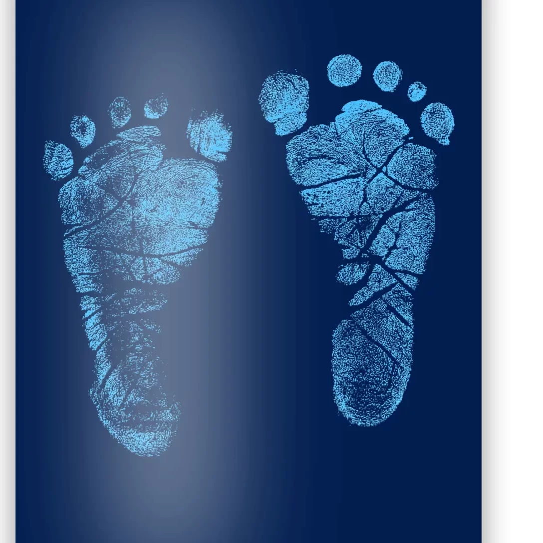 Blue Baby Footprints. Adorable Baby Feet Perfect For New Baby Boy Poster