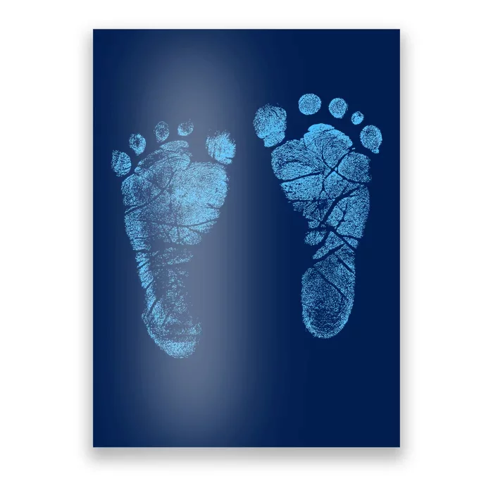 Blue Baby Footprints. Adorable Baby Feet Perfect For New Baby Boy Poster