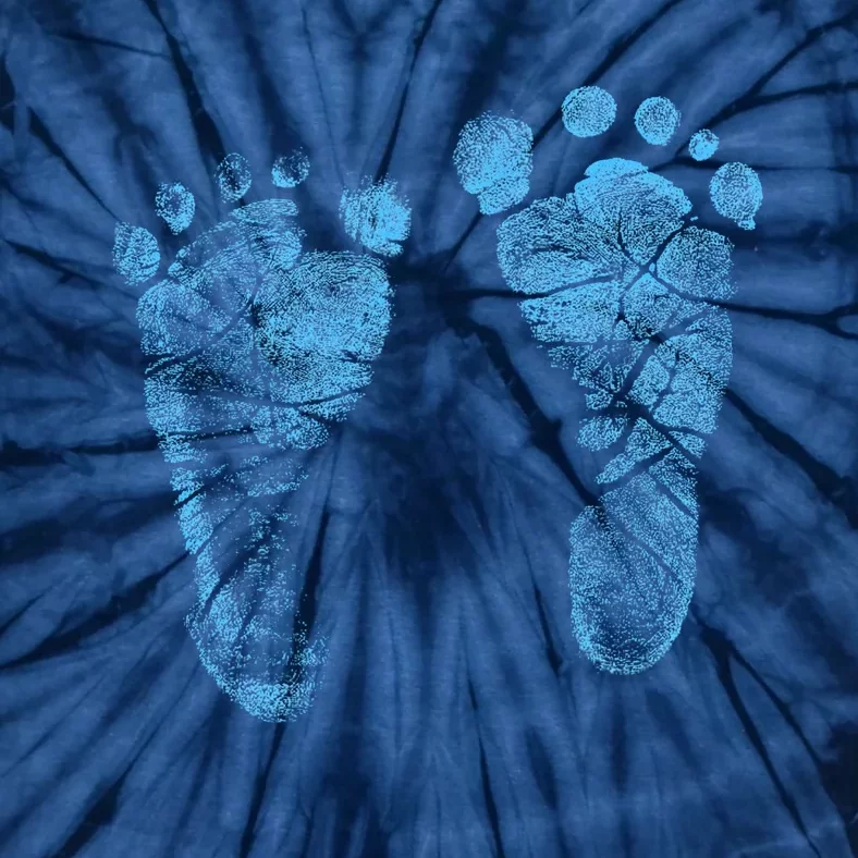 Blue Baby Footprints. Adorable Baby Feet Perfect For New Baby Boy Tie-Dye T-Shirt