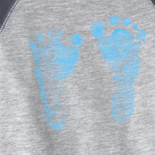 Blue Baby Footprints. Adorable Baby Feet Perfect For New Baby Boy Toddler Fine Jersey T-Shirt