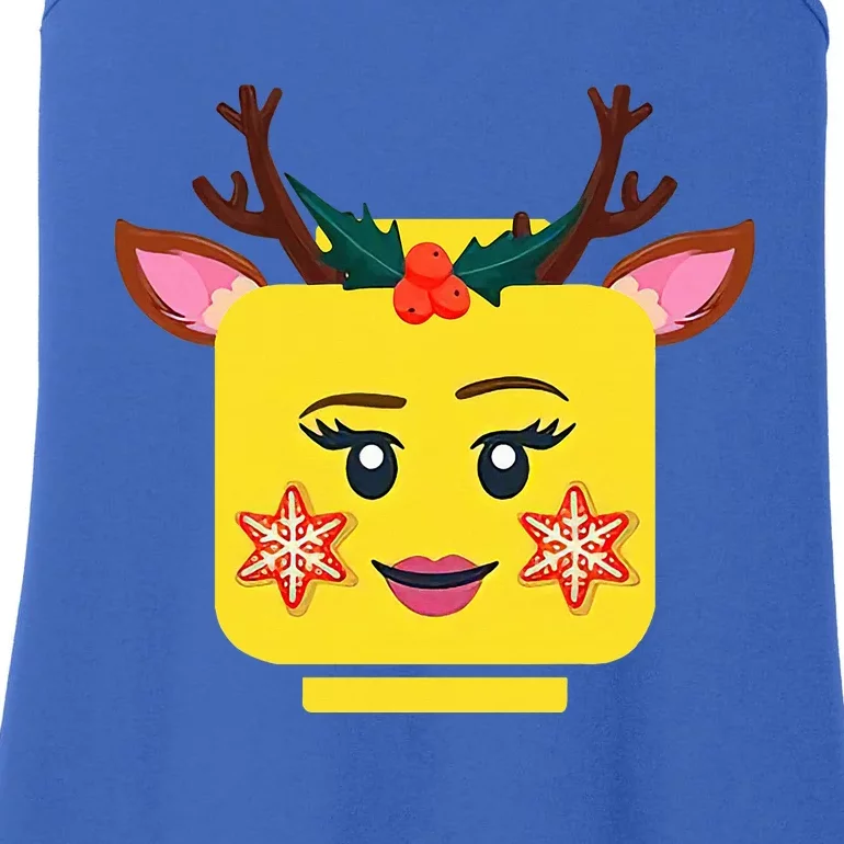 Block Building Figure Reindeer Christmas Master Builder Ladies Essential Tank