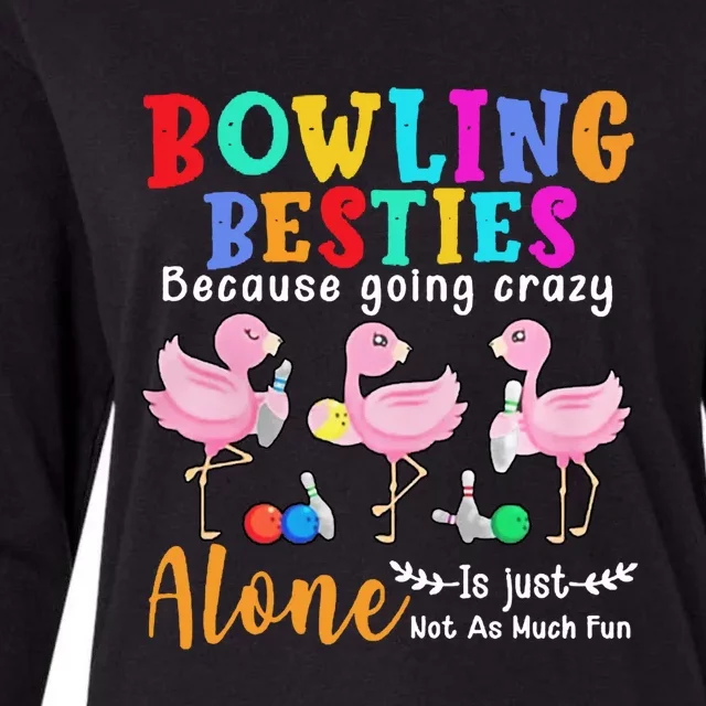 Bowling Besties Funny Best Friend Womens Cotton Relaxed Long Sleeve T-Shirt