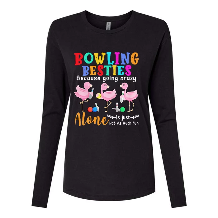 Bowling Besties Funny Best Friend Womens Cotton Relaxed Long Sleeve T-Shirt