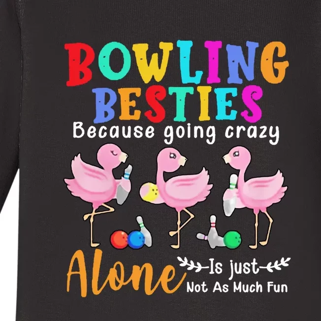 Bowling Besties Funny Best Friend Baby Long Sleeve Bodysuit