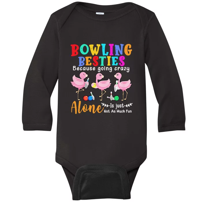 Bowling Besties Funny Best Friend Baby Long Sleeve Bodysuit