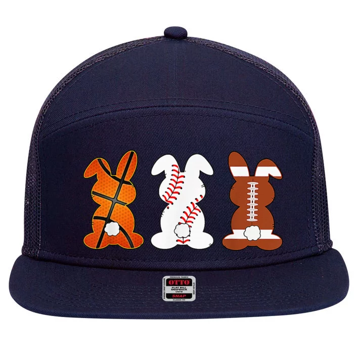 Basketball Baseball Football Sports Easter Bunny Rabbits 7 Panel Mesh Trucker Snapback Hat