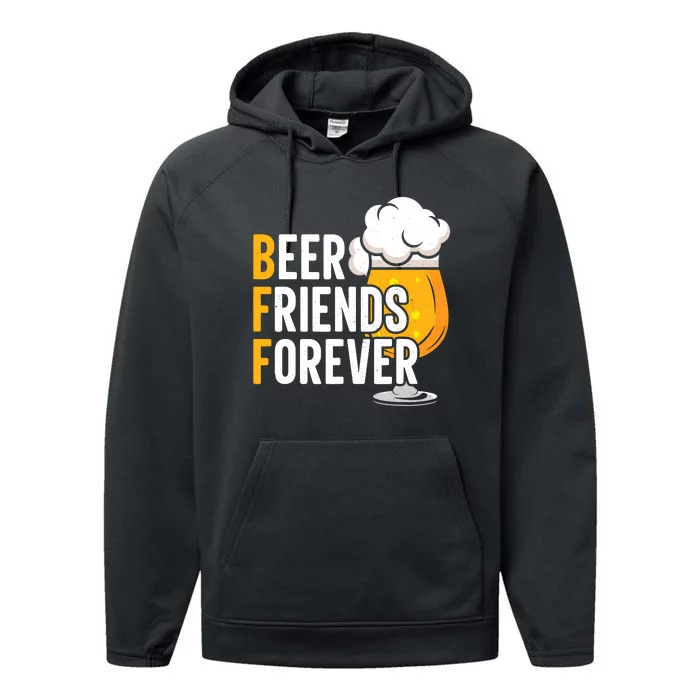 BFF Beer Friends Forever Happy Oktoberfest Performance Fleece Hoodie