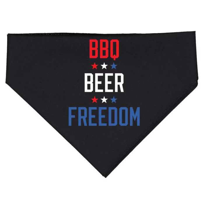 Bbq Beer Freedom Fourth Of July Independence Day Barbecue Cool Gift USA-Made Doggie Bandana