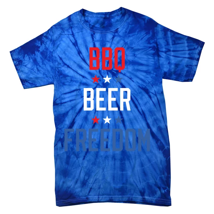 Bbq Beer Freedom Fourth Of July Independence Day Barbecue Cool Gift Tie-Dye T-Shirt