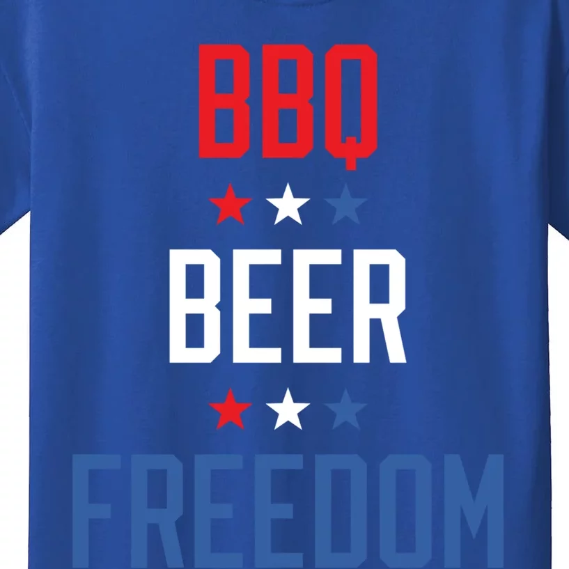 Bbq Beer Freedom Fourth Of July Independence Day Barbecue Cool Gift Kids T-Shirt