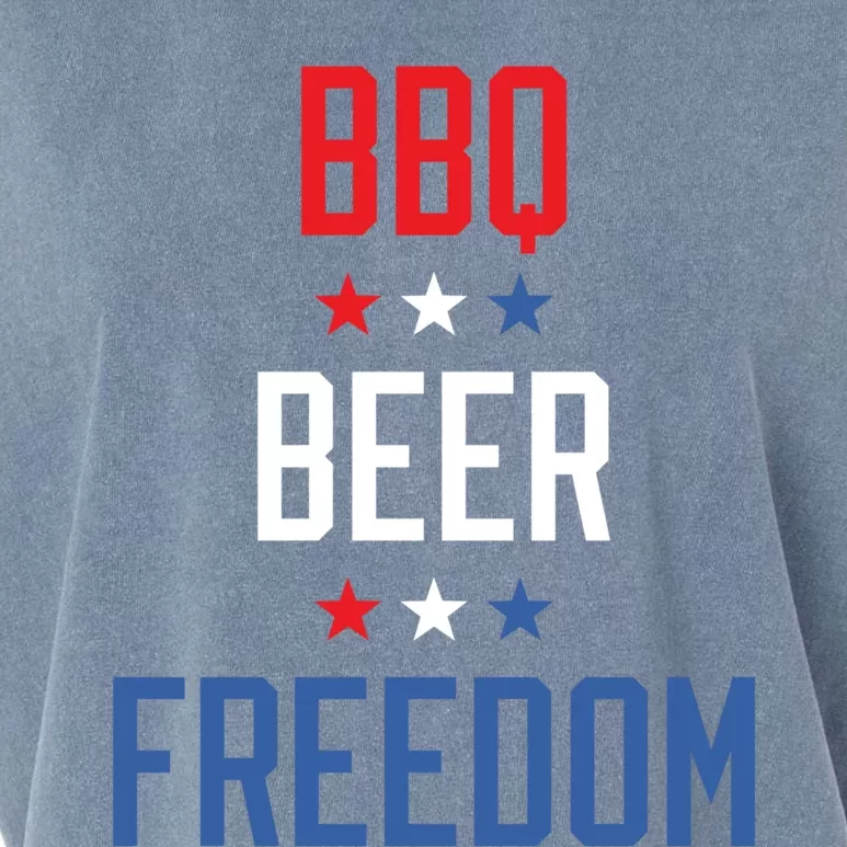 Bbq Beer Freedom Fourth Of July Independence Day Barbecue Cool Gift Garment-Dyed Women's Muscle Tee