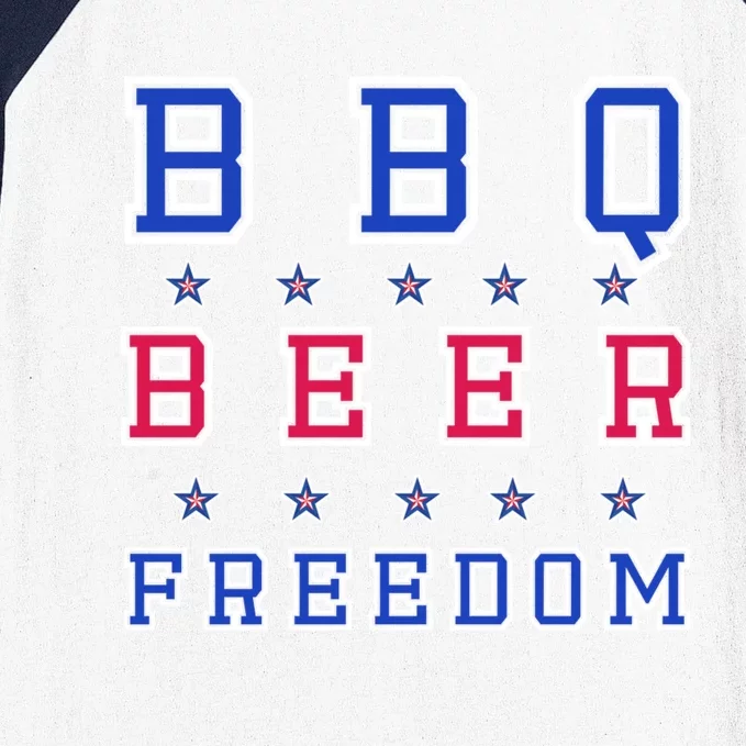 Bbq Beer Freedom Gift Baseball Sleeve Shirt