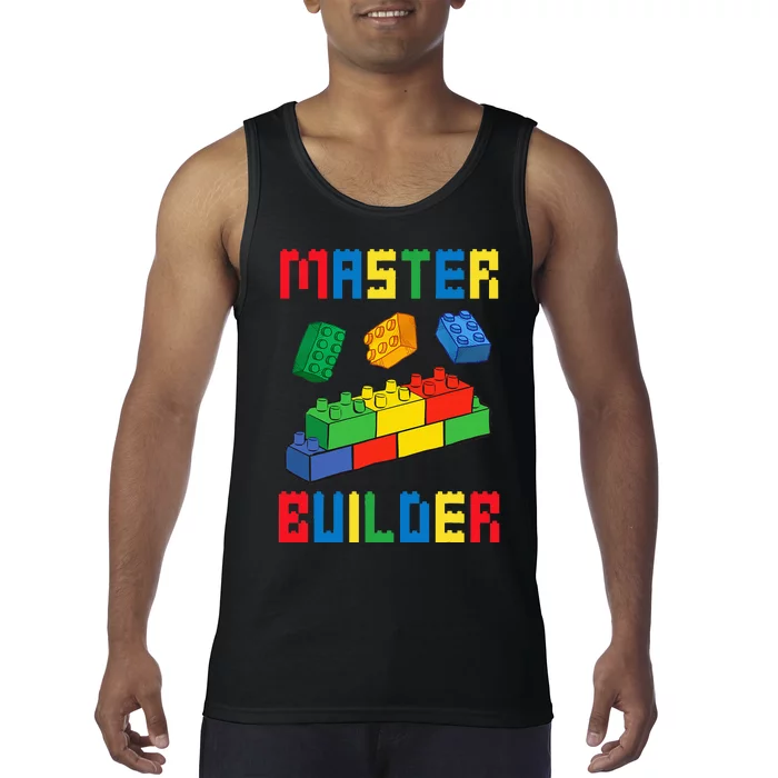 Brick Builder Funny Blocks Building Master Builder Tank Top