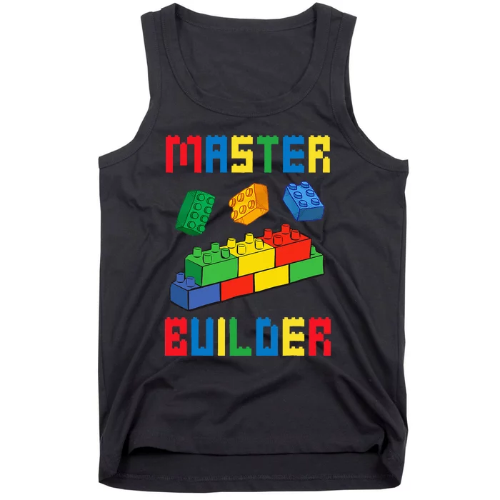 Brick Builder Funny Blocks Building Master Builder Tank Top