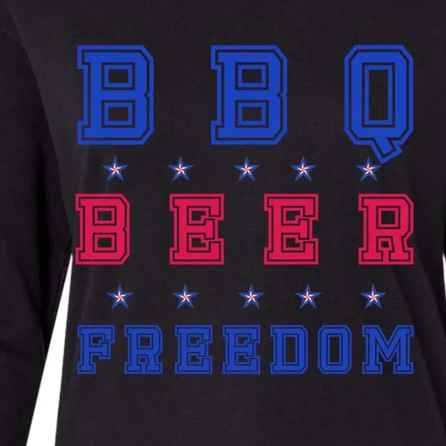 Bbq Beer Freedom Gift Womens Cotton Relaxed Long Sleeve T-Shirt