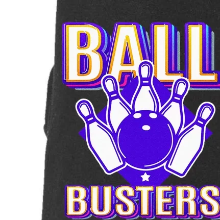 Ball Busters Funny Bowling Design Bowling League Doggie 3-End Fleece Hoodie