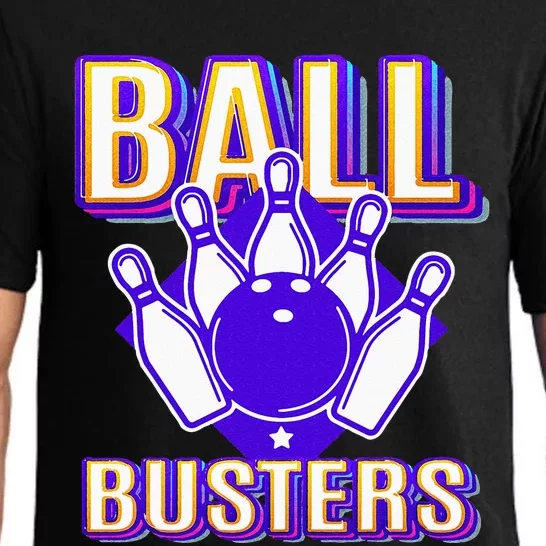 Ball Busters Funny Bowling Design Bowling League Pajama Set