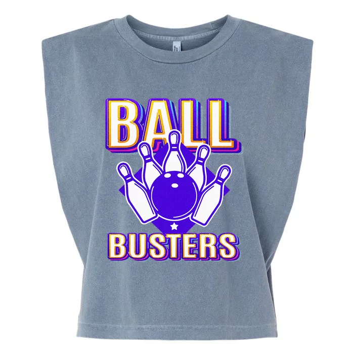 Ball Busters Funny Bowling Design Bowling League Garment-Dyed Women's Muscle Tee