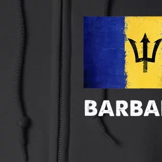 Barbadian Barbados Flag Full Zip Hoodie