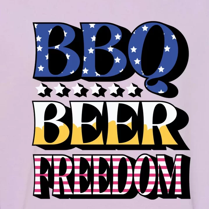 Bbq Beer Freedom 4th Of July America Pariotic Usa Party Cute Gift Garment-Dyed Sweatshirt