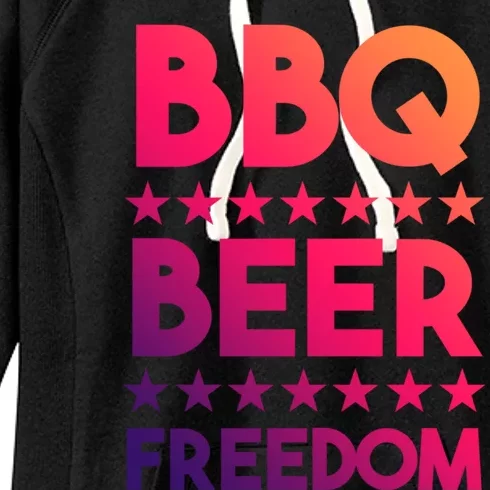 Bbq Beer Freedom 4th Of July Summer Party Gift America Usa Gift Women's Fleece Hoodie