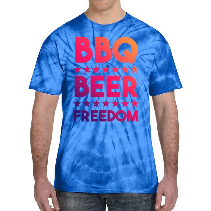 Bbq Beer Freedom 4th Of July Summer Party Gift America Usa Gift Tie-Dye T-Shirt