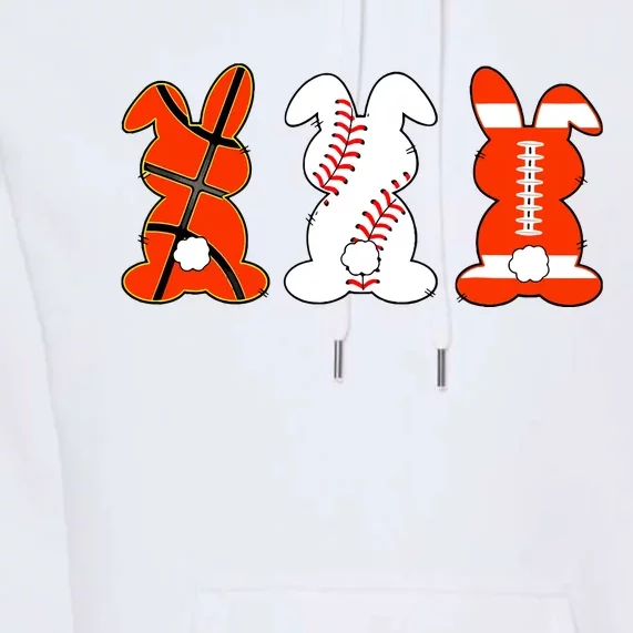 Basketball Baseball Football Sports Easter Bunny Rabbits Premium Hoodie