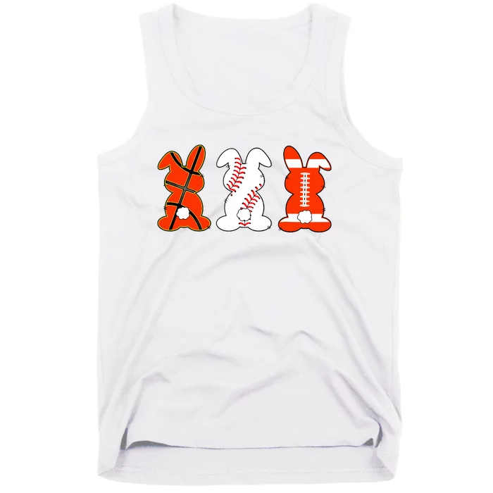 Basketball Baseball Football Sports Easter Bunny Rabbits Tank Top