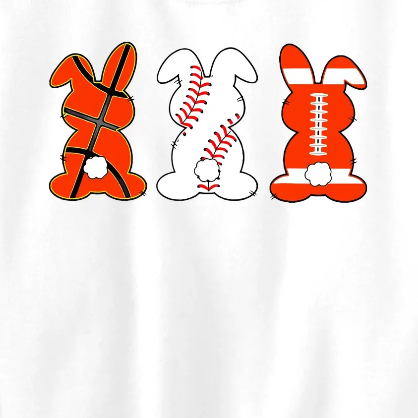 Basketball Baseball Football Sports Easter Bunny Rabbits Kids Sweatshirt