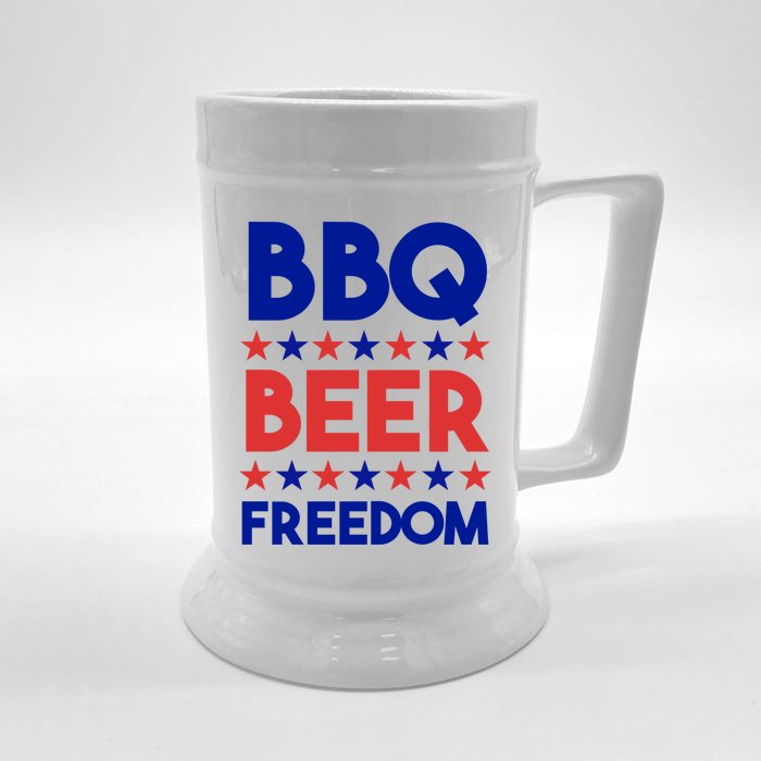 Bbq Beer Freedom 4th Of July Summer Party Gift America Usa Great Gift Front & Back Beer Stein