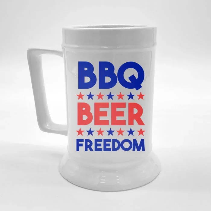 Bbq Beer Freedom 4th Of July Summer Party Gift America Usa Great Gift Front & Back Beer Stein