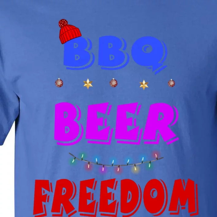 Bbq Beer Freedom America Christmas Cute Gift Tall T-Shirt