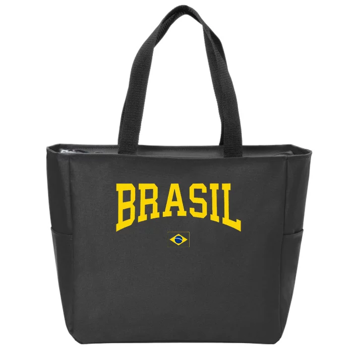 Brasil Brazilian Flag Green Zip Tote Bag