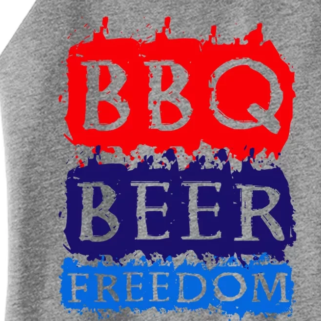 Bbq Beer Freedom Ll Americans Gift Women’s Perfect Tri Rocker Tank