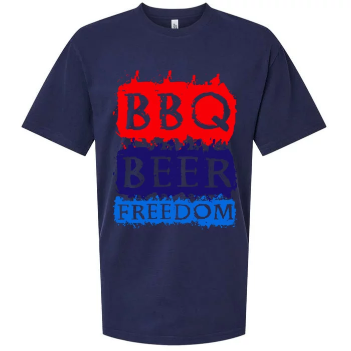 Bbq Beer Freedom Ll Americans Gift Sueded Cloud Jersey T-Shirt