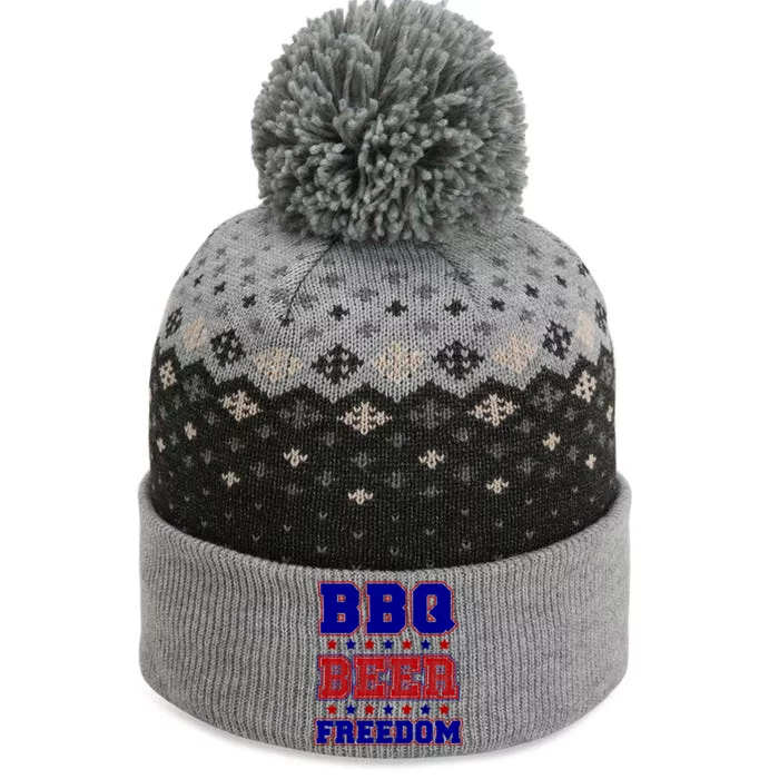 Bbq Beer Freedom America Usa Flag Election 2020 Great Gift The Baniff Cuffed Pom Beanie