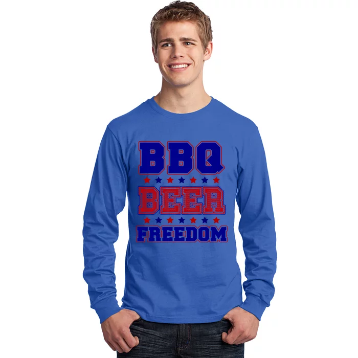 Bbq Beer Freedom America Usa Flag Election 2020 Great Gift Long Sleeve Shirt