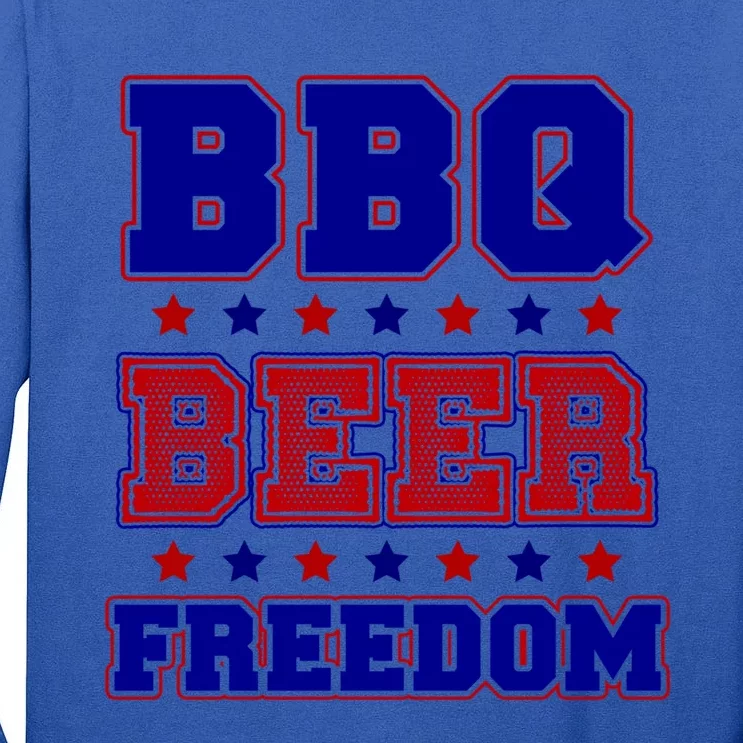 Bbq Beer Freedom America Usa Flag Election 2020 Great Gift Tall Long Sleeve T-Shirt