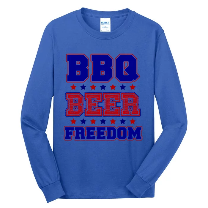 Bbq Beer Freedom America Usa Flag Election 2020 Great Gift Tall Long Sleeve T-Shirt