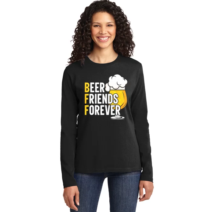 BFF Beer Friends Forever Happy Oktoberfest Ladies Long Sleeve Shirt