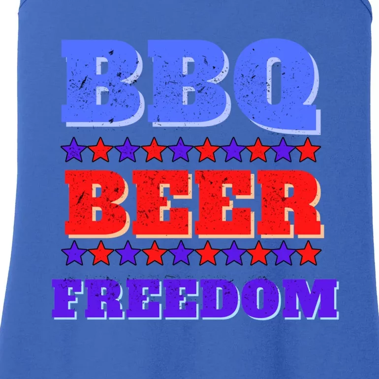 Bbq Beer Freedom Merican Usa Party Great Gift Ladies Essential Tank