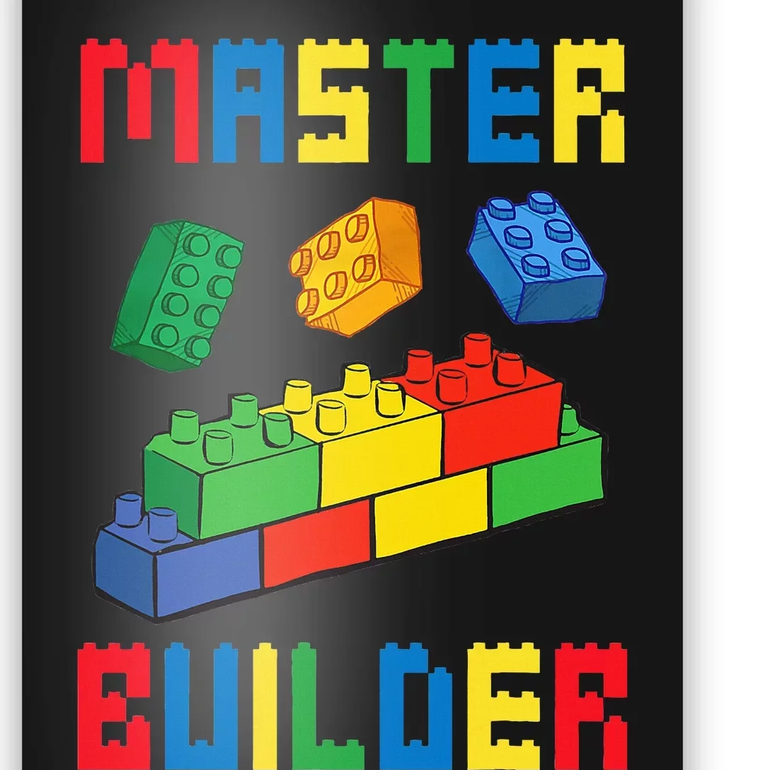 Brick Builder Funny Blocks Building Master Builder Poster