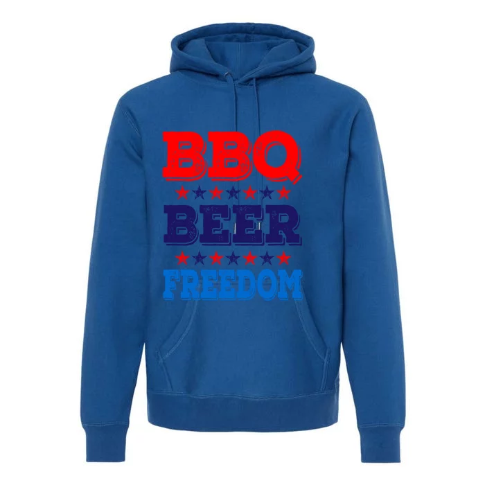 Bbq Beer Freedom America Usa Party 4th Of July Summer Gift Cute Gift Premium Hoodie