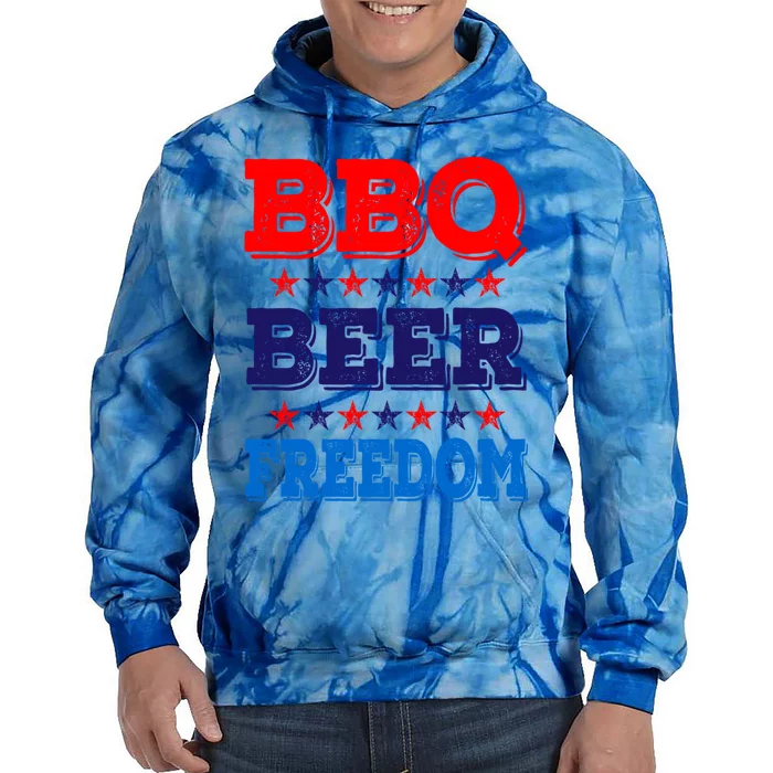 Bbq Beer Freedom America Usa Party 4th Of July Summer Gift Cute Gift Tie Dye Hoodie