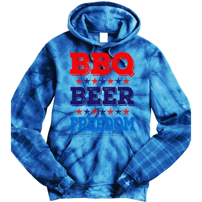 Bbq Beer Freedom America Usa Party 4th Of July Summer Gift Cute Gift Tie Dye Hoodie