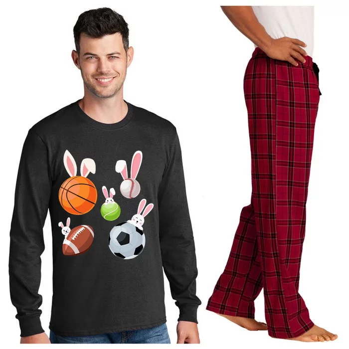 Basketball Baseball Football Soccer Sports Easter Long Sleeve Pajama Set